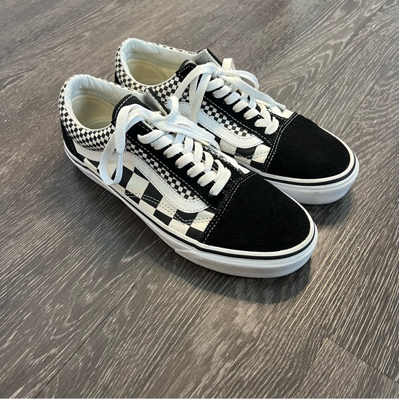 Vans Old Skool “Mix Checker” in Black/True White - Picture 2 of 10